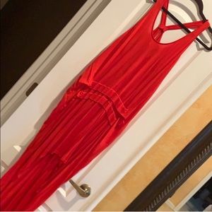 DKNY JEANS Stunning hi low red dress